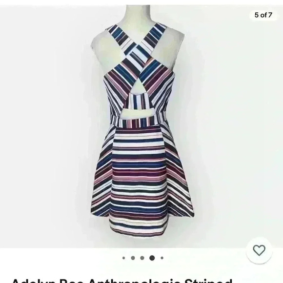 Adelyn Rae dress size small. Striped Sleeveless hidden zipper on side NWT - Picture 4 of 11